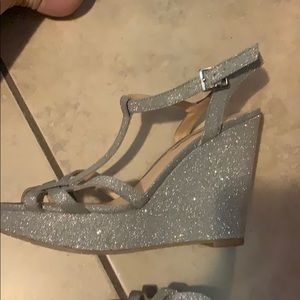 Sparkly silver heels